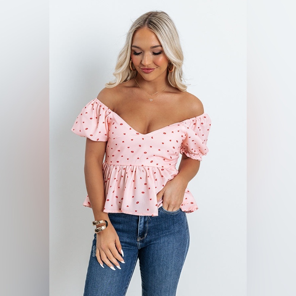Vici Pink and Red Patterned Blouse - Picture 3 of 10